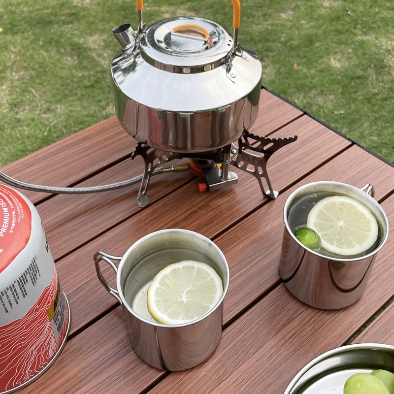 Logo SS304 Stainless Steel Camping Cup 250ml 350ml 550ml Outdoor Camping Portable Cup Hiking Cup Travel Mug with Foldable Handle