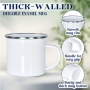 36pcs/Pack Ready to Ship 12oz Enamel Mugs Sublimation Blanks Coffee Mug With Silver Rim for Heat Press Printing