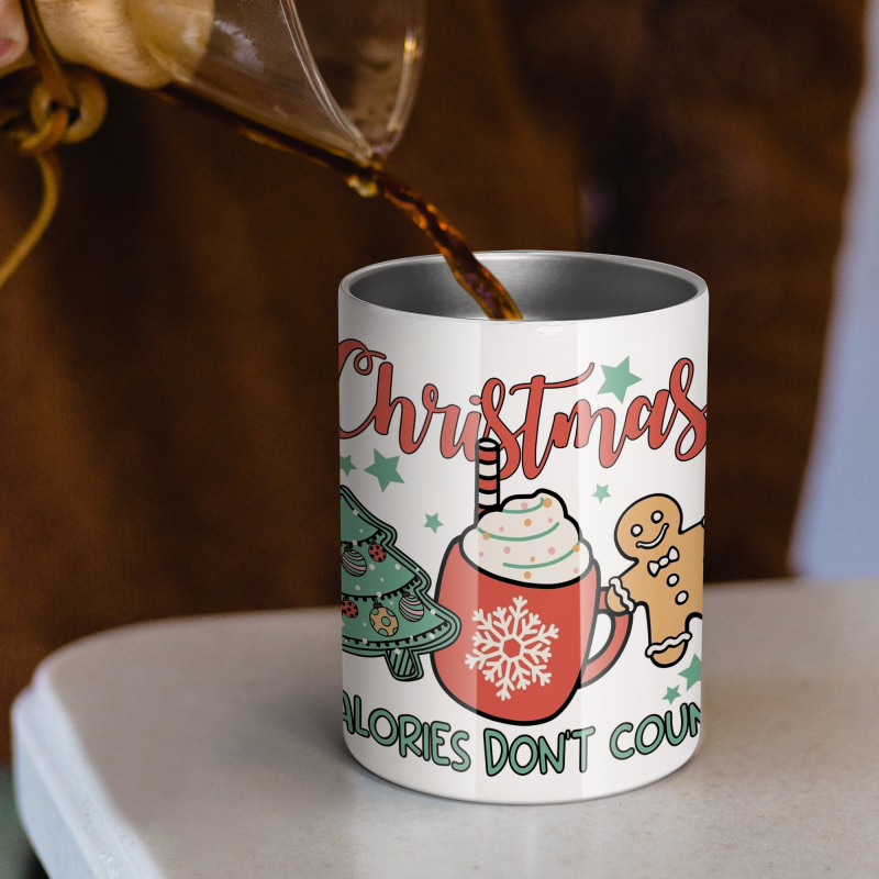 10oz Sublimation Seamless Tumbler Mug Without Handle Metal Tumblers Stainless Steel Cups Snow Globe Premium Tumbler