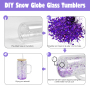 RTS US Stocked 25pcs/ctn 16oz Double Wall Glass Snow Globe Glass Can with Handle and Pre-drilled Hole Plug Bamboo Lid