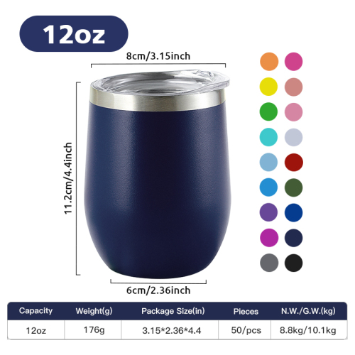 Wholesale Custom Wedding Cups 12oz Egg Mug Gift Travel Mug Vacuum Tumbler Thermoes Bottle Wine Tumbler with Lid and Straw