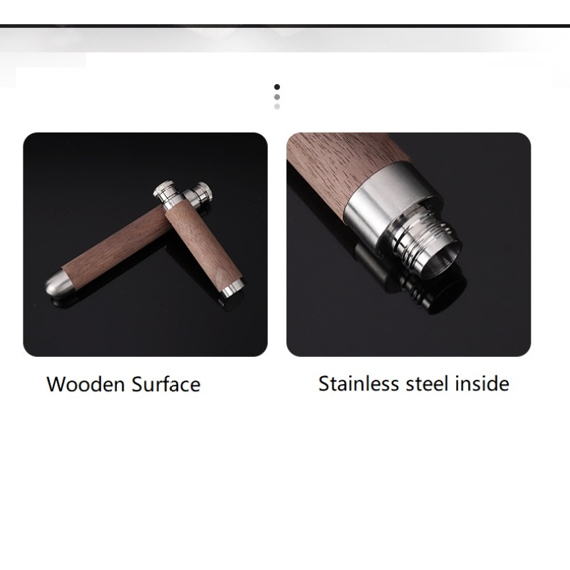 Customized 30ml 45ml Flask Portable Bamboo Wooden Grain 1oz 1.5oz Hip Flask Stainless Steel Whiskey Wine Pot for Outdoor Camping