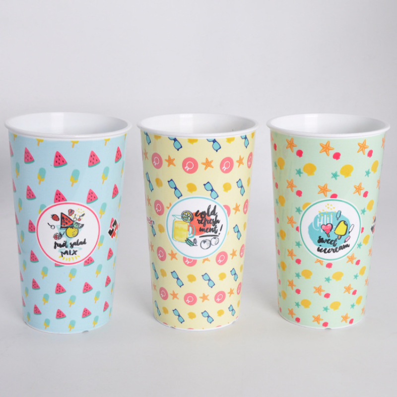Custom Logo 20oz Reusable Sublimation Plastic Cola Taper Tumbler Blanks Coffee Mugs Plastic Cups for DIY Heat Transfer Printing
