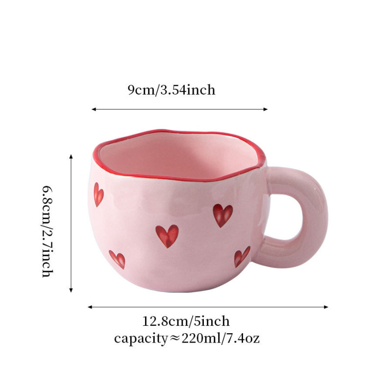 Cute Creative Valentine's Day Heart Design Custom Logo Printing Ceramic Mug for Valentine's Day