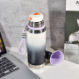 Gradient Color 800ml/ 600ml Matte Stainless Steel Vacuum Flasks Double Wall Insulated Thermal Water Bottle with Tea Filter/rope