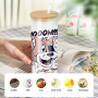 Frosted 25oz Sublimation Blank Beer Can Beer Glasses Cup Can Shape Glass with Bamboo Lid and Glass Lid 25pcs/ctn