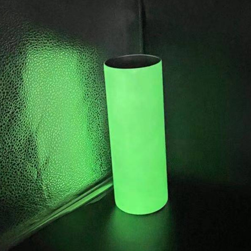 20oz Luminous Stainless Steel Glow in the Dark to Green/red/orange/blue Slim Skinny Straight Sublimation Tumbler with Straw