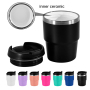 Small Pack RTS 4PCS/CTN US Warehouse 6oz Powder Coated Black Coffee Mugs Mini Travel Cups Inside with Enamel Coating