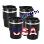 Small Pack RTS 4PCS/CTN US Warehouse 6oz Powder Coated Black Coffee Mugs Mini Travel Cups Inside with Enamel Coating