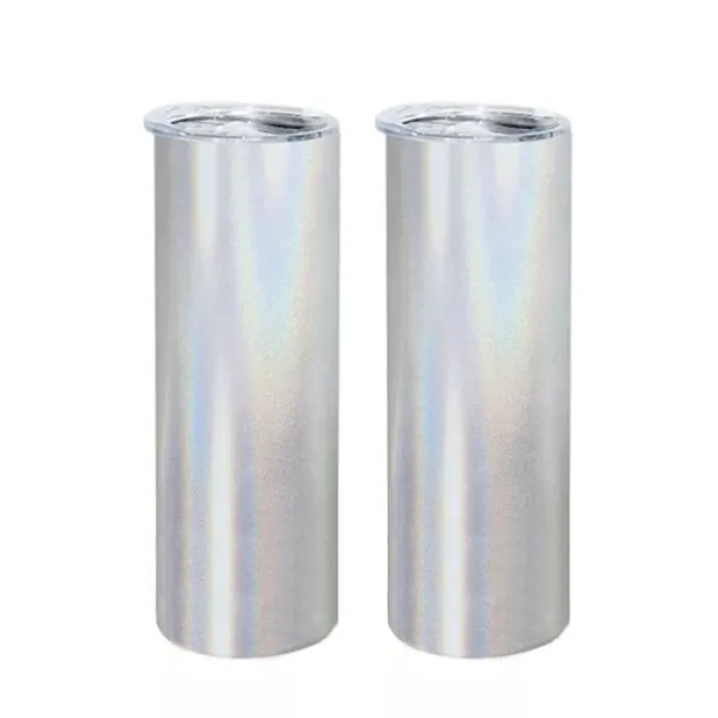China Warehouse in Stocked  30oz Shimmer Glitter White Holographic Sublimation Blanks Tumbler