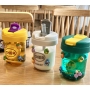 350ml Children PC Plastic Water Bottle High Temperature Resistant Cute Cup for Kids Students W/ Dual Drinking Mouth BAP-FREE