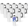 RTS USA Warehouse Small Pack 12pcs/ctn 40oz White Sublimation Tumbler Small Pack Travel Mug with Black Handle and Black Lid