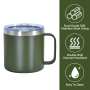 Hot and Cold 14oz Stainless Steel Insulated Coffee Mug Double Wall Vacuum Travel Mug Tumbler Cup with Handle Lids