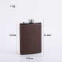 Custom 6oz 8oz Hip Flask Portable Brown Leather Cover Wine Pot Stainless Steel 201 Flask for Alcohol Whiskey Flasks Man Gift Set