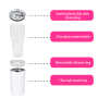 Colored 2 in 1 25oz Glass Water Bottle Sealed Straw Plug Stainless Steel Vacuum 15oz Powder Coated Travel Coffee Cup 25pcs/ctn