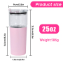 Colored 2 in 1 25oz Glass Water Bottle Sealed Straw Plug Stainless Steel Vacuum 15oz Powder Coated Travel Coffee Cup 25pcs/ctn