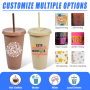 New Colors in Stocked 24oz Plastic Cups Decorative Party Supplies 24oz Cups Matte Unbreakable Plastic Mug with Lid