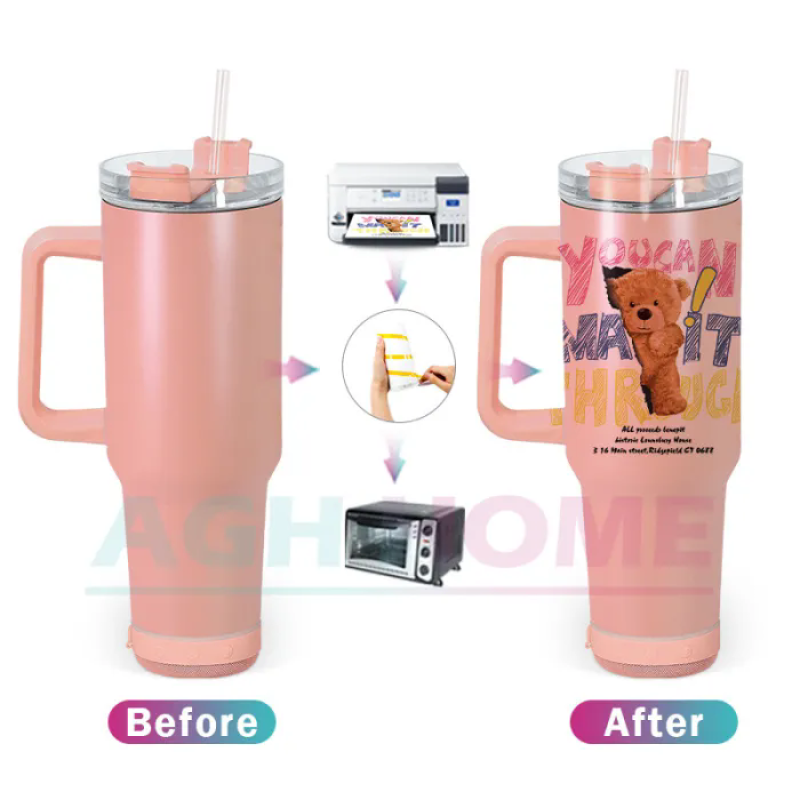 RTS 15pcs/ctn 40oz Matte Colored Sublimation Tumbler Speaker Wireless 40oz Travel Mug with Handle