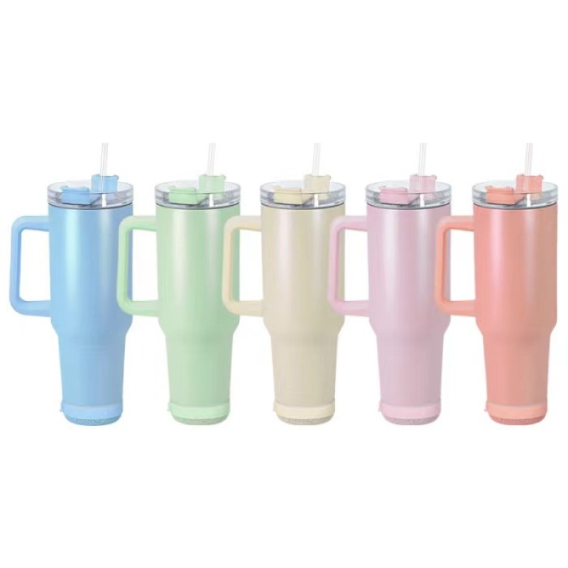 RTS 15pcs/ctn 40oz Matte Colored Sublimation Tumbler Speaker Wireless 40oz Travel Mug with Handle