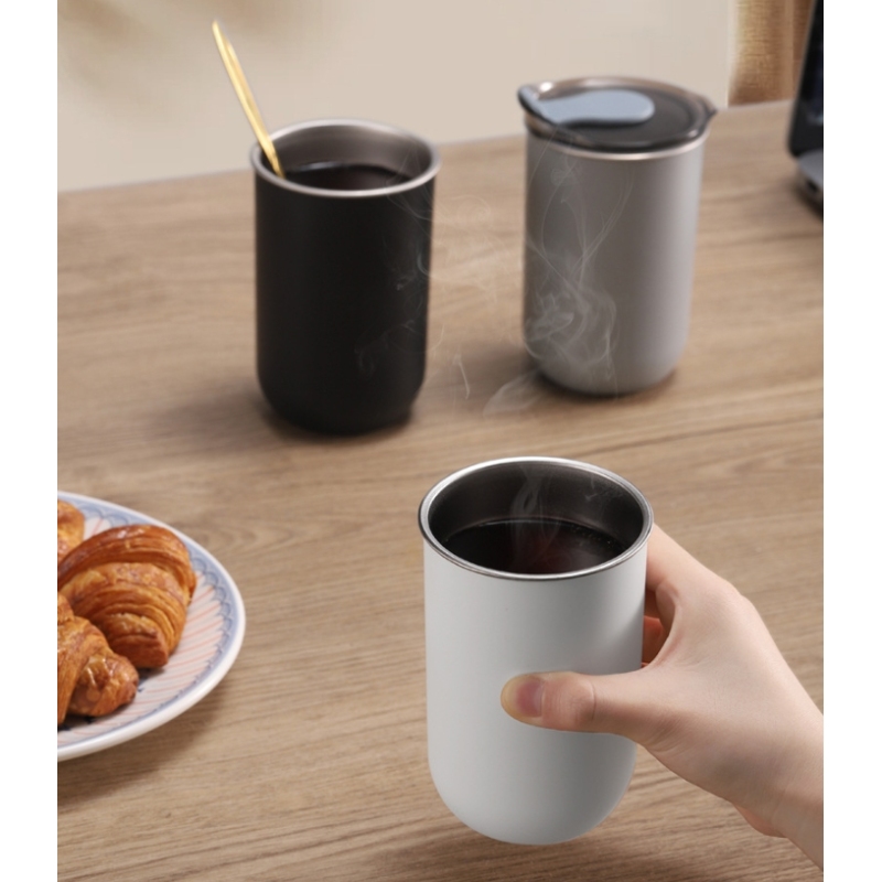 Wholesale 330ml Personalized Stainless Steel Powder Coated Coffee Mugs Mini Portable Travel Cups for Laser Printing Custom Logo