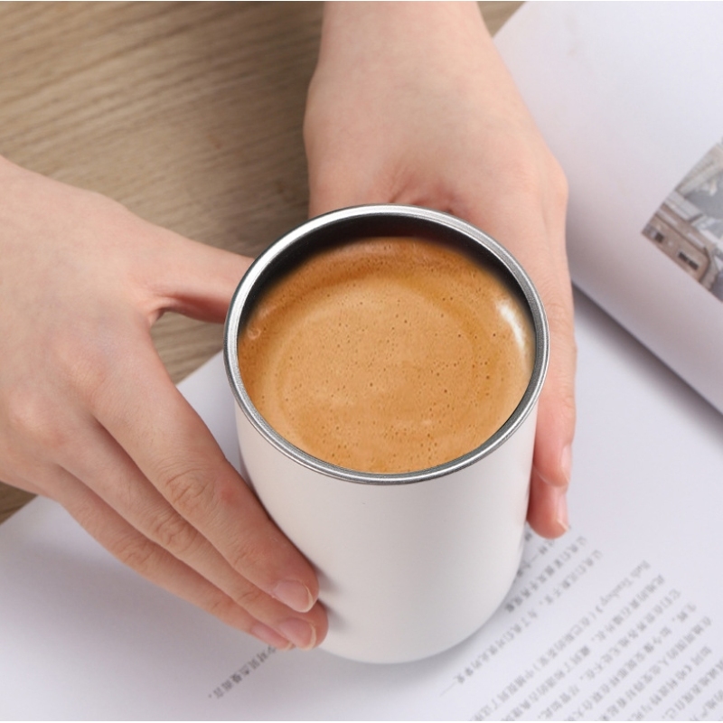 Wholesale 330ml Personalized Stainless Steel Powder Coated Coffee Mugs Mini Portable Travel Cups for Laser Printing Custom Logo