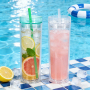 Pre-drilled Snow Globe Tumbler 16 oz Double Wall Snow Globe clear Reusable Plastic Cup with Lid and Straw for Coffee