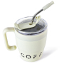 Custom 480ml Double Wall Vacuum Thermoses Mug With Straw Stainless Steel Insulated Coffee Tumbler Cup With Handle