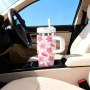 Custom Logo 14oz Stainless Steel Cup Keep Hot and Cold Insulated Travel Coffee Mugs Tumbler With Handle