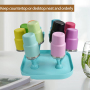 Factory Wholesale 3oz Shot Glass Tumbler Powder Coated Mini Wine Cup Set with Metal Straw Plastic Lid Drying Rack for Laser
