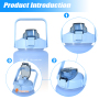 3 In1 Drinking Plastic Sport Bottles Gym Fitness Motivational Water Bottles  With Straw and Handgrip 12sets/ctn