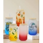 USA WAREHOUSE RTS Sublimation Tumblers 16oz Frosted Jelly Ombre Colored Glass Jar Sublimation Beer Can Glass Bottle 50pcs/ctn