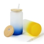 USA WAREHOUSE RTS Sublimation Tumblers 16oz Frosted Jelly Ombre Colored Glass Jar Sublimation Beer Can Glass Bottle 50pcs/ctn
