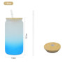 USA WAREHOUSE RTS Sublimation Tumblers 16oz Frosted Jelly Ombre Colored Glass Jar Sublimation Beer Can Glass Bottle 50pcs/ctn