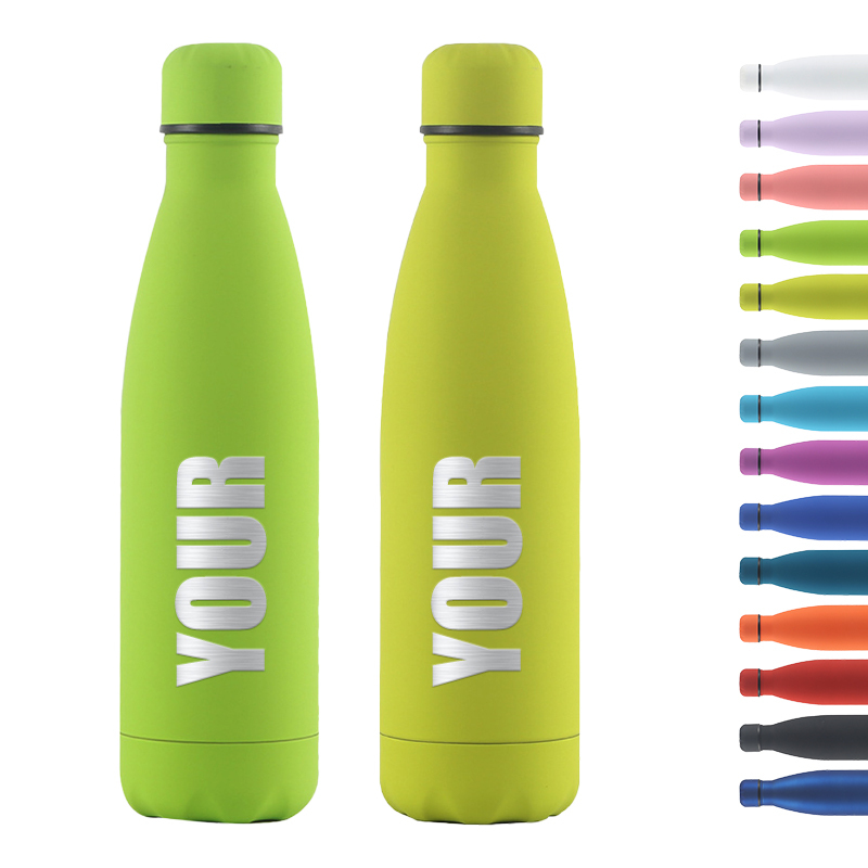 Double Wall 17oz Vacuum Flasks Cola Shape Fitness Thermoses Sports Bottle 500ml Stainless Steel Outdoor Sport Water Bottle