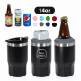 New Design Octagon Cup 4 in 1 Cooler Can 14oz Double Wall Stainless Steel Insulated Beer Can Cooler With 2 Lids