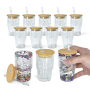 Pre-Drilled 3oz Sublimation GLASS SNOW GLOBE SHOT GLASS Double Wall Shot Glasses 3oz Tumbler with Bamboo Lids
