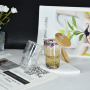 Pre-Drilled 3oz Sublimation GLASS SNOW GLOBE SHOT GLASS Double Wall Shot Glasses 3oz Tumbler with Bamboo Lids