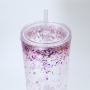 RTS 25pcs/ctn DIY Tumbler 24oz Double Walled Fillable Tumblers BPA Free Clear Pre-drilled Glitter Acrylic Tumbler