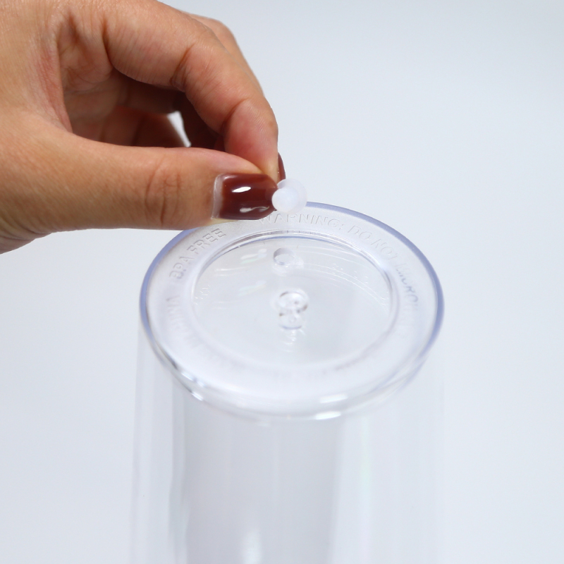 RTS 25pcs/ctn DIY Tumbler 24oz Double Walled Fillable Tumblers BPA Free Clear Pre-drilled Glitter Acrylic Tumbler
