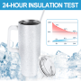 40oz Rough Glitter White Sublimation Tumbler with Handle and Straw Holograph Sparkle Iridescent Vacuum Insulated Tumbler