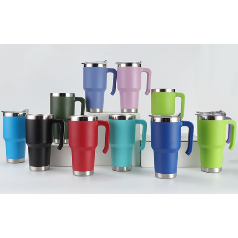 16oz 20oz 30oz Custom Double Walled Powder Coated Insulated Water Bottle Car Cup Stainless Steel Tumbler Travel Coffee Mug