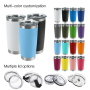 20 oz Powder Coat Tumbler Mugs Coffee Customized Double Wall Insulated Stainless Steel Water Bottle Bulk Blank Coating Tumbler