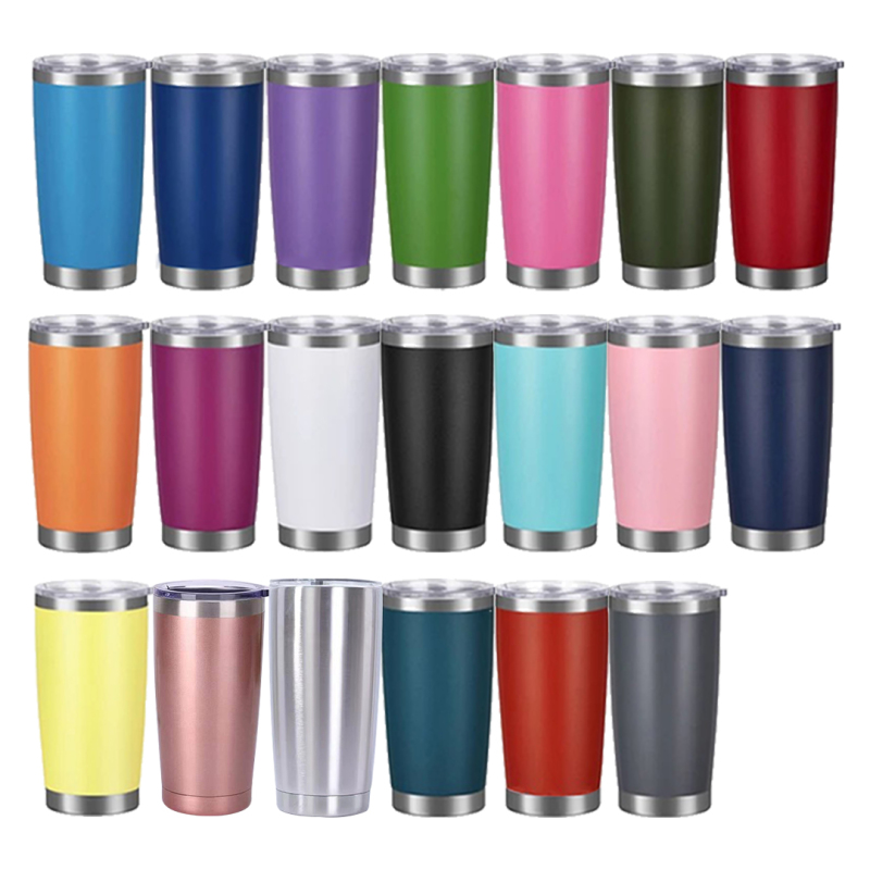 20 oz Powder Coat Tumbler Mugs Coffee Customized Double Wall Insulated Stainless Steel Water Bottle Bulk Blank Coating Tumbler