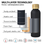 Custom Logo Print Engrave Double Vacuum 304 Stainless Steel Rubber Paint 350ml 500ml 700ml Water Bottle With Silicone Handle