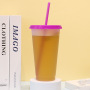 New 24oz Clear Plastic Tumbler with Lids and Straws Reusable Cups Water Bottle Cute Cold Cups for Iced Coffee