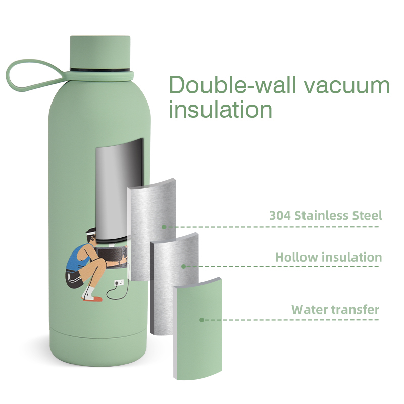 US Warehouse New Arrival Sports Water Bottle and Tote Bag Set 500ml Small Mouth Vacuum Flask with Handle Grip 4sets/ctn