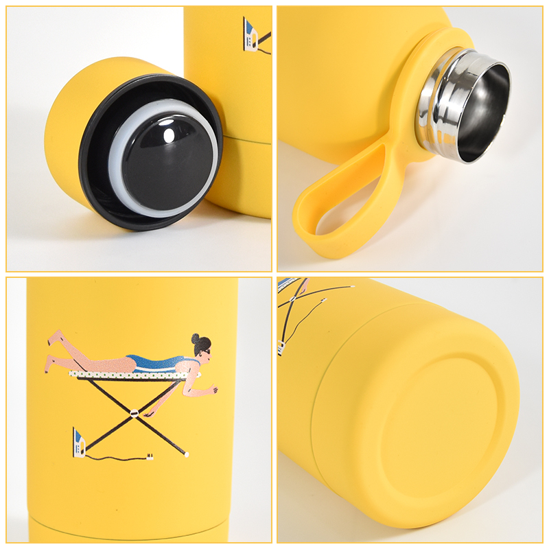 US Warehouse New Arrival Sports Water Bottle and Tote Bag Set 500ml Small Mouth Vacuum Flask with Handle Grip 4sets/ctn