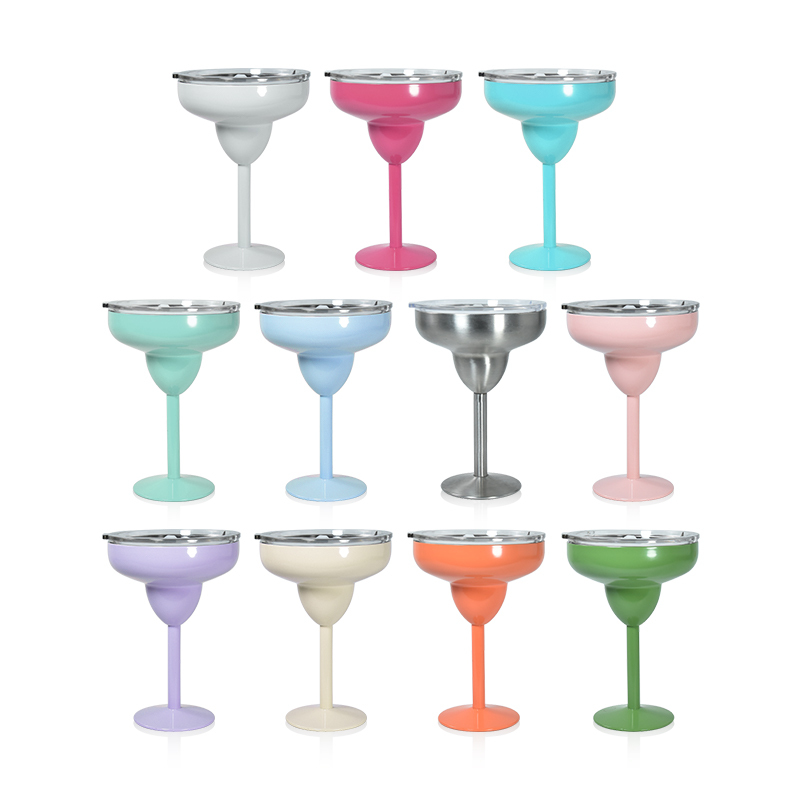 New Laser Custom Logo 8oz Colored Stainless Steel Margarita Cup Beer Can Tumbler Stainless Stable Base Beer Mugs for Party Bar