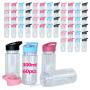 RTS USA Warehouse Stocked 60pcs/ctn10oz Double Wall Plastic Kids Cup with Pre Drilled Hole and Plug Colored Lids 4 Colors Mixed