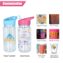RTS USA Warehouse Stocked 60pcs/ctn10oz Double Wall Plastic Kids Cup with Pre Drilled Hole and Plug Colored Lids 4 Colors Mixed